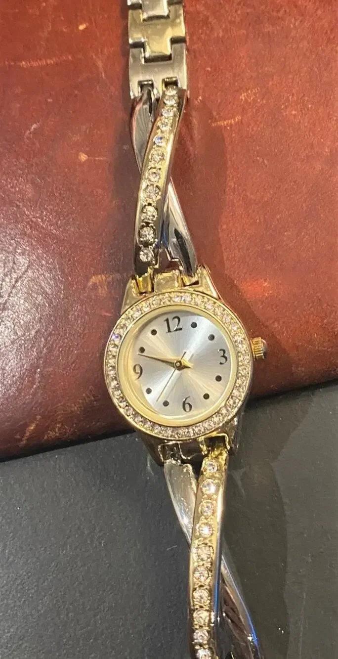 Women's 24mm Silver Tone Watch, Crystal Accents